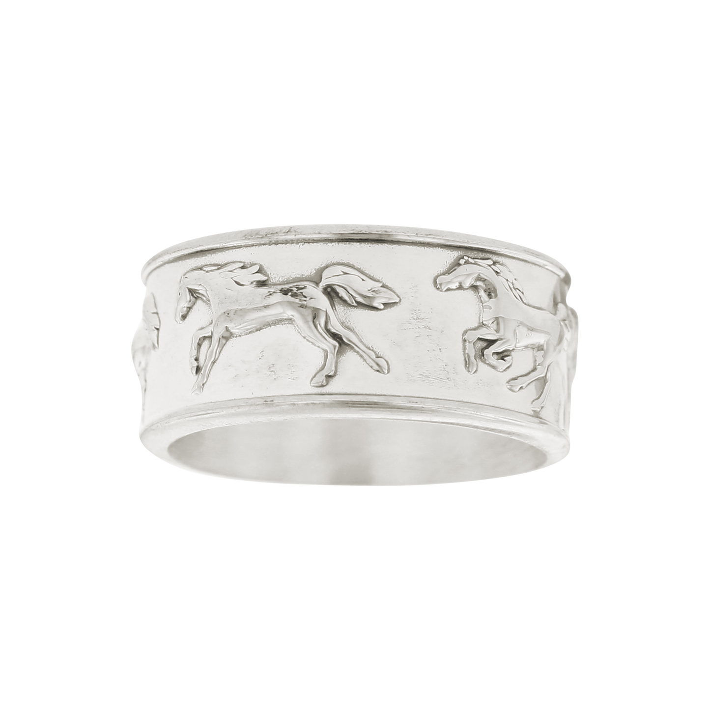 Sterling Silver Running Horse Die-Struck Ring
