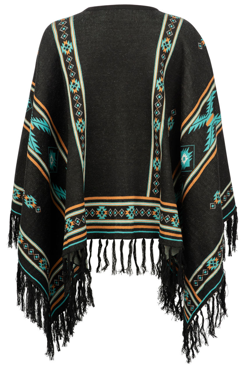 Time of the West Alpaca Cape - Black