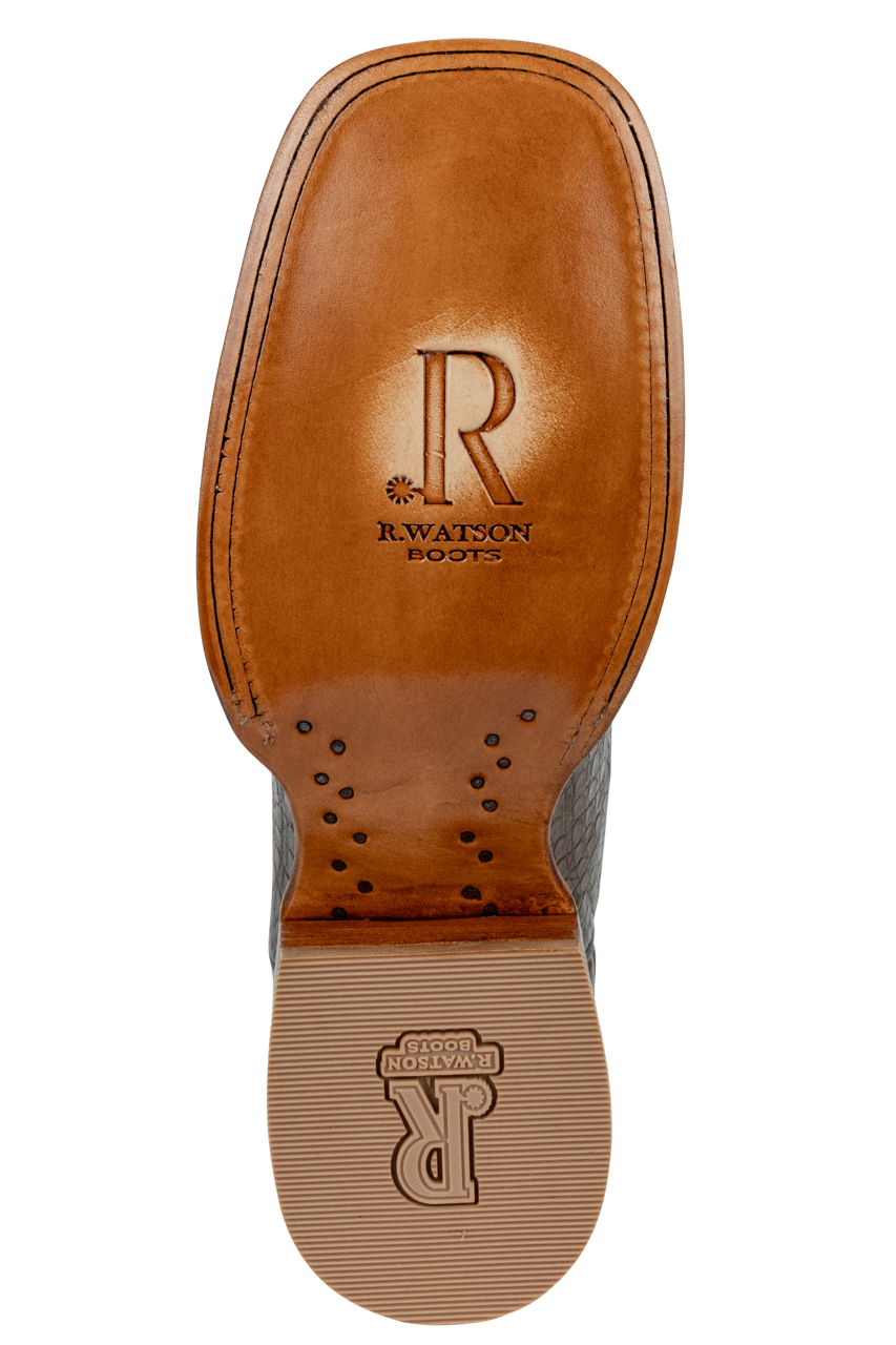 R. Watson Caiman Belly Cowboy Boots - Coco