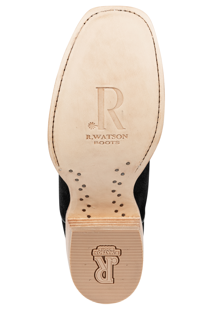 R. Watson Roughout Narrow Cowgirl Boots - Black