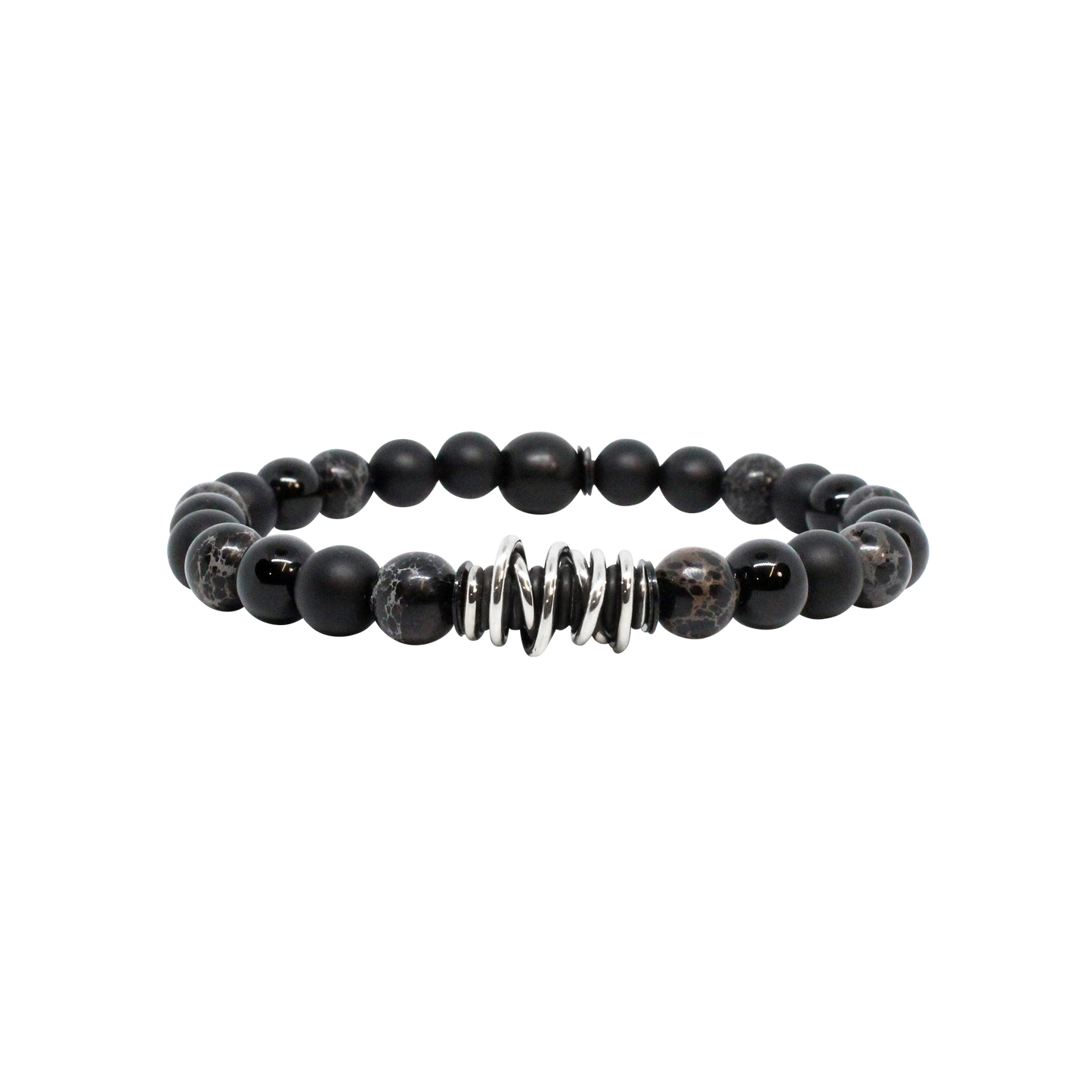 Kenton Michael Black Marble Beaded Bracelet