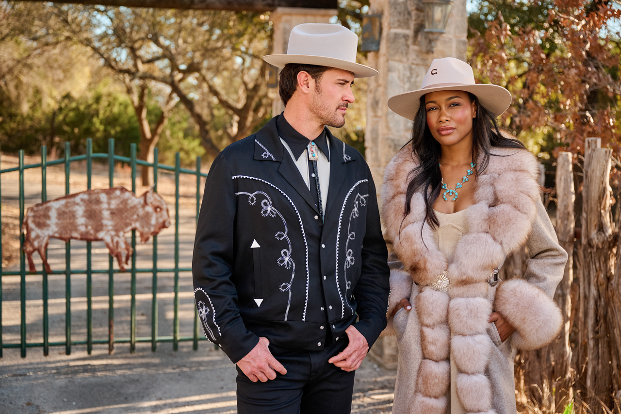 H Bar C Western Bolero Jacket - Black/White