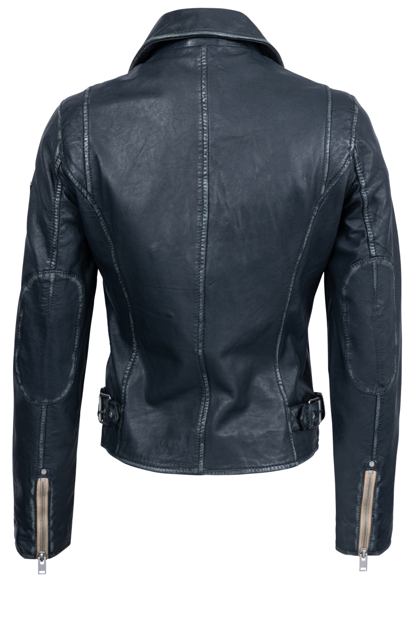 Mauritius Sofia Denim Blue Leather Jacket