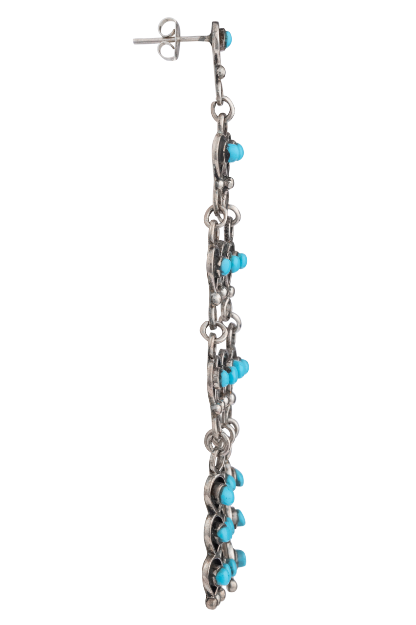 Zuni Petit Point Turquoise Chandelier Earrings