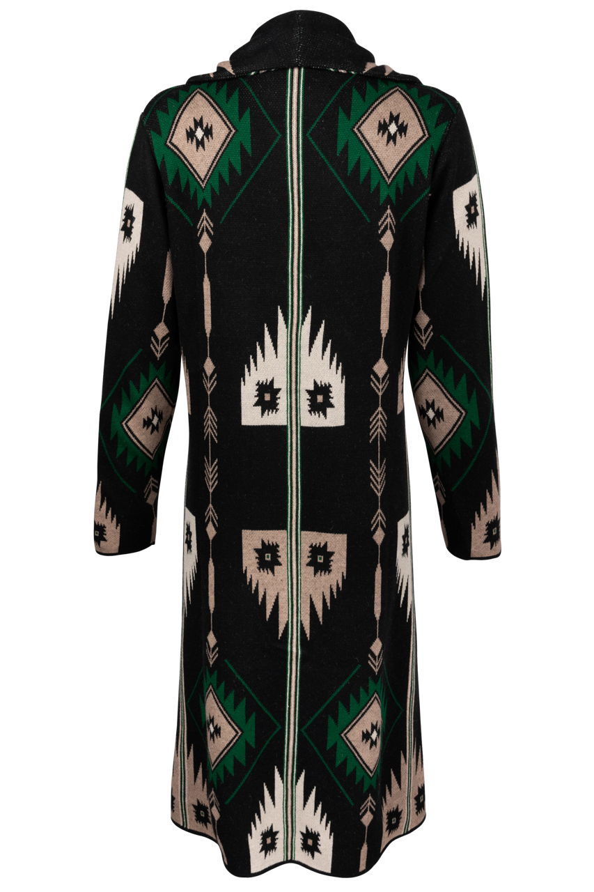 Pinto Ranch Multi Aztec Print Sweater Coat