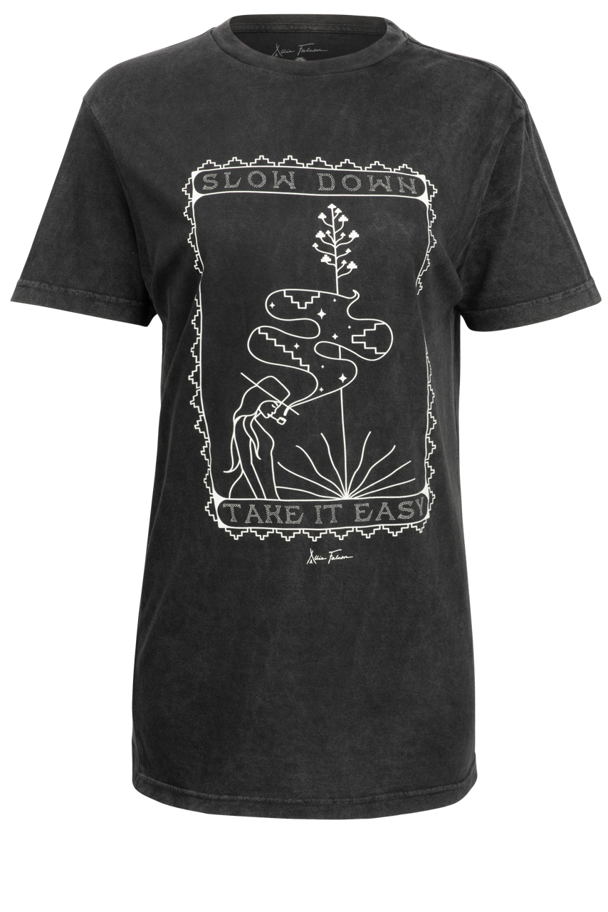 Alley & Rae Going Nowehere Western Heavy Weight Tee in Espresso main image 1