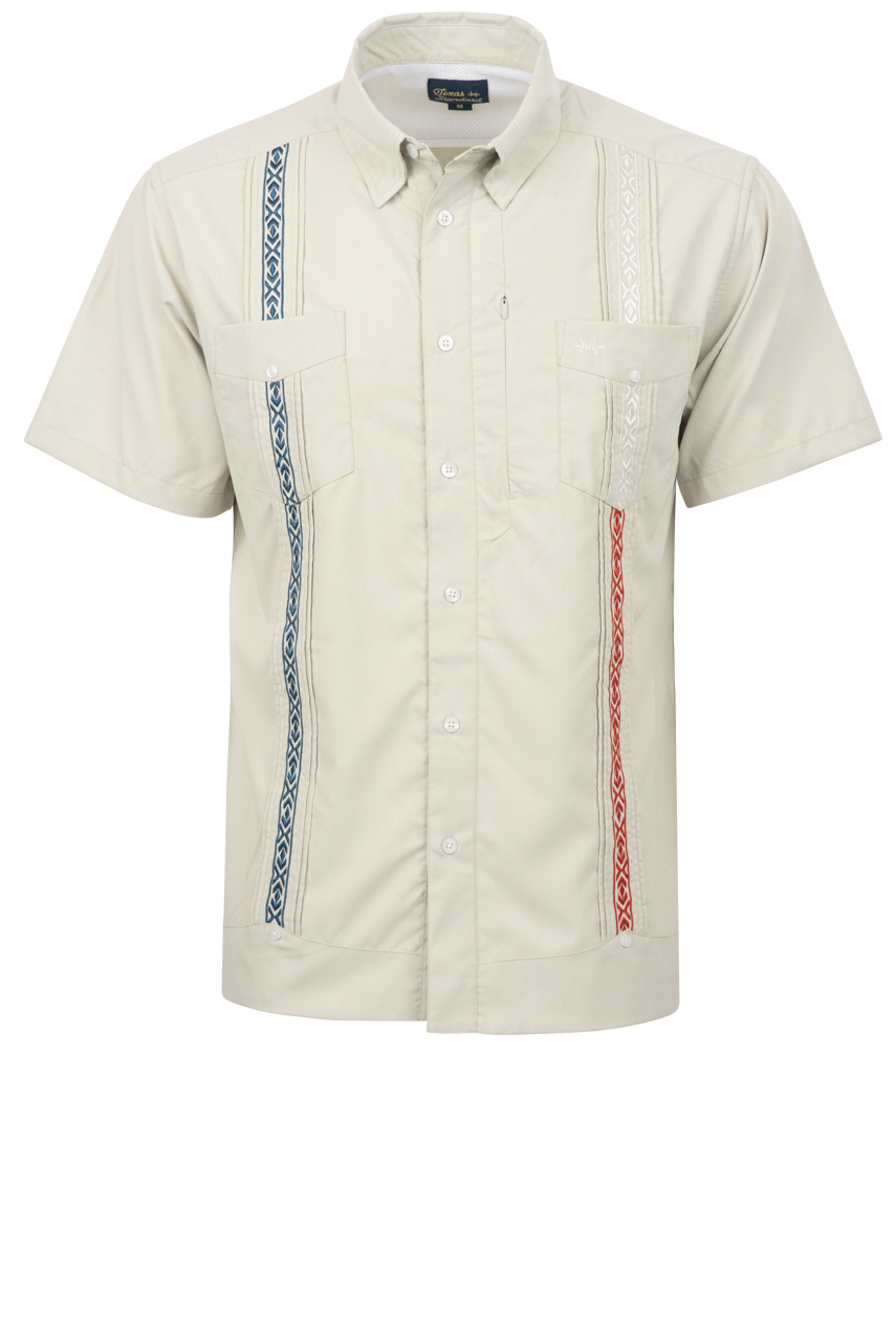 Texas Standard Lonestar Guayabera Shirt - Gray