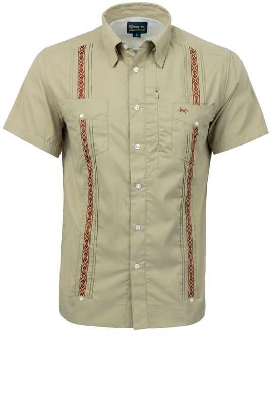 Texas Standard Libre Guayabera Fishing Shirt - Terracotta