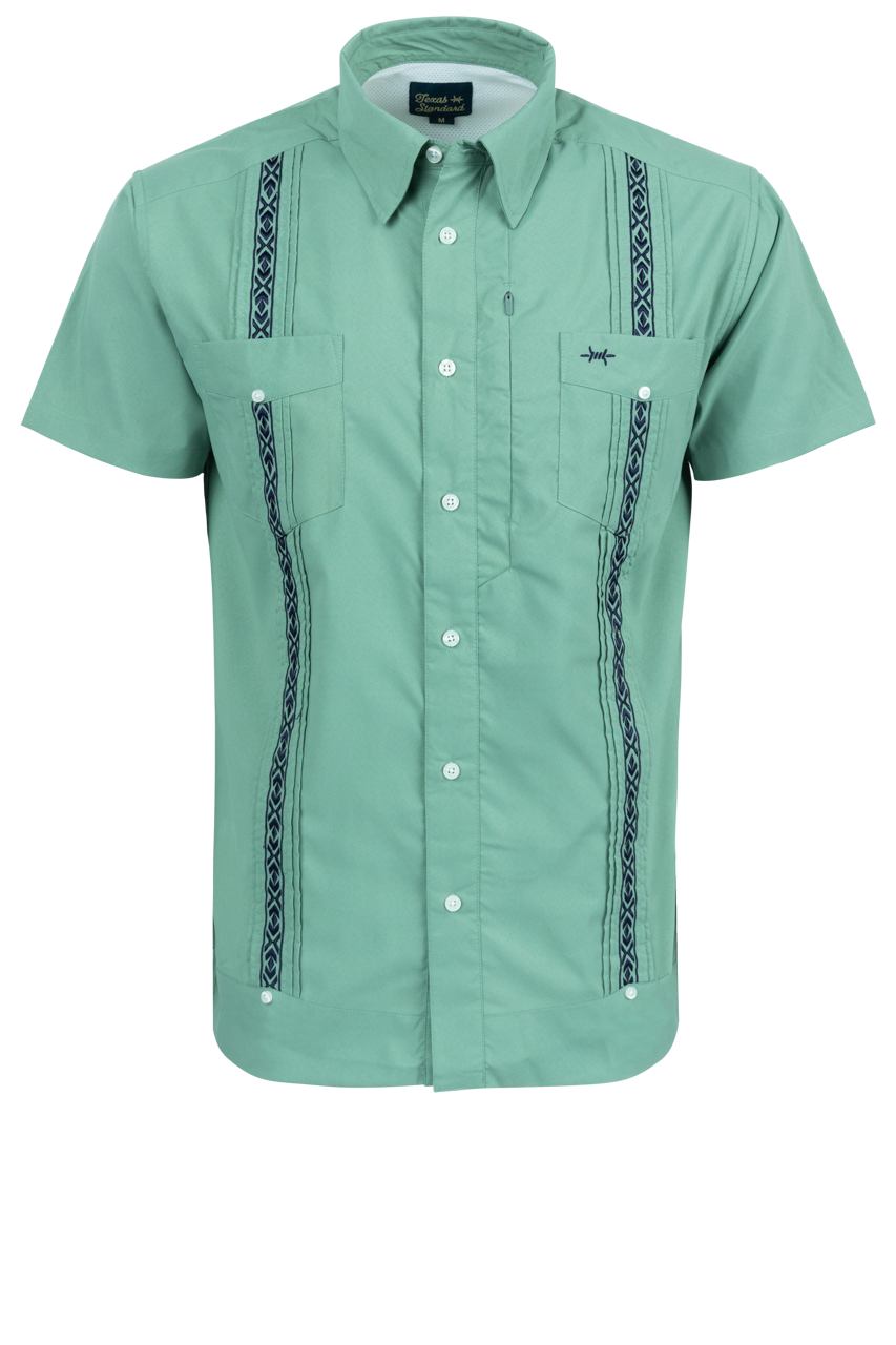 Texas Standard Marea Libre Guayabera Western Fishing Shirt | Pinto