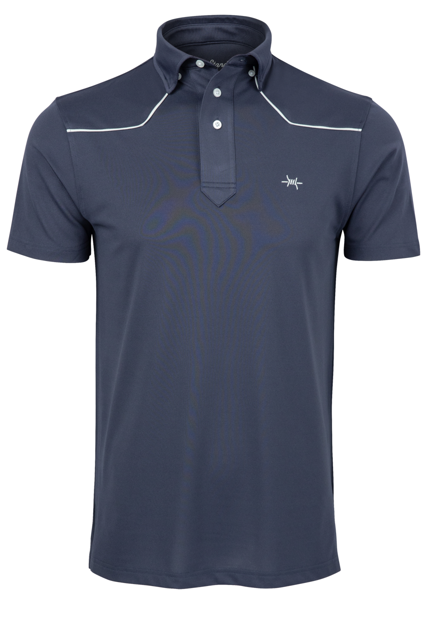 Texas Standard Dark Navy Lariat Western Polo Shirt | Pinto Ranch