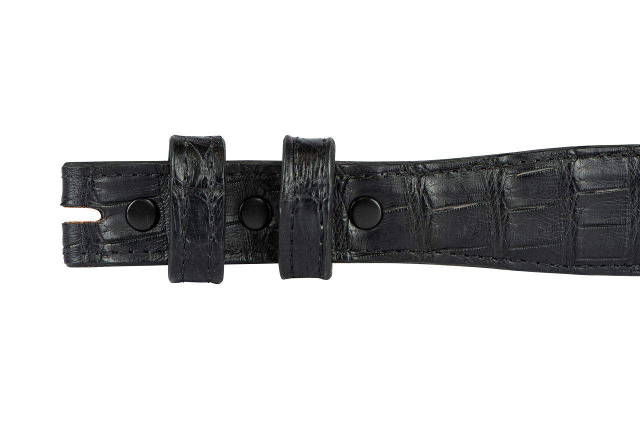 Chacon 1.25" Ultra Crocodile Matte Tapered Leather Belt Strap