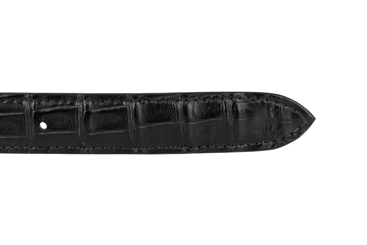 Chacon 1.25" Ultra Crocodile Matte Tapered Leather Belt Strap