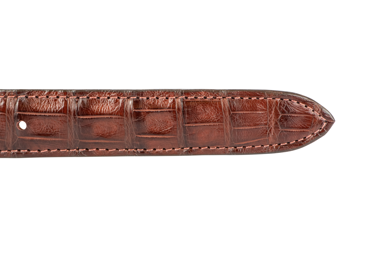 Chacon 1.25" Ultra Crocodile Matte Tapered Leather Belt Strap