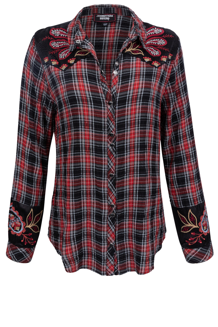 Johnny Was Puff Sleeve Western Top