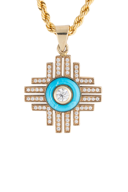 Zia Inlay Diamond Pendant