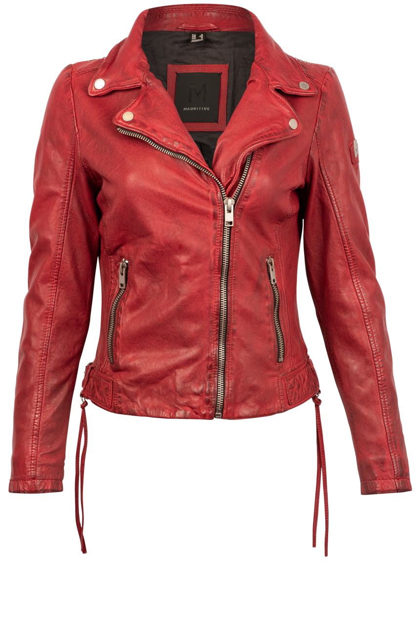 Mauritius Red Wani Vintage Lamb Leather Jacket