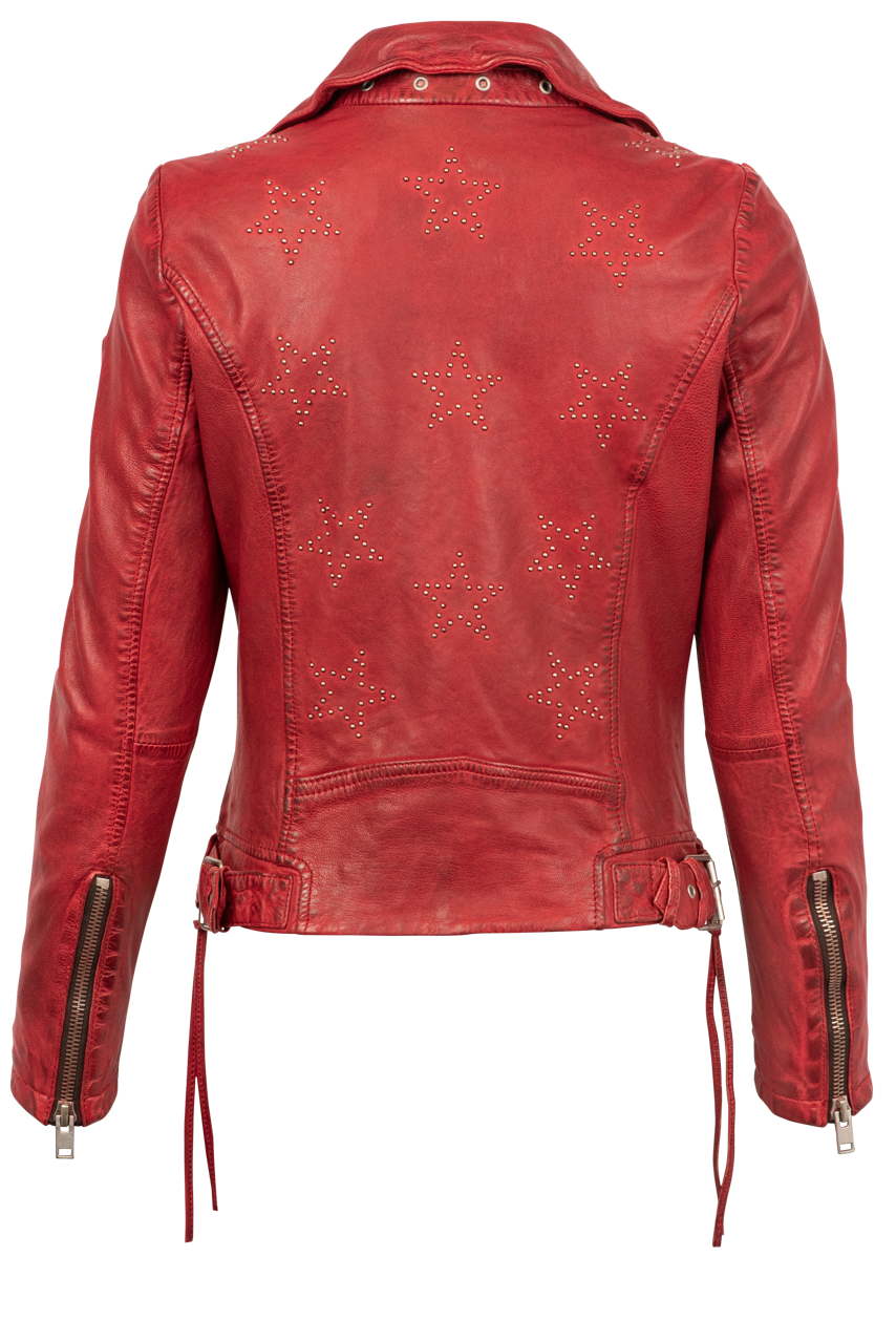 Mauritius Red Wani Vintage Lamb Leather Jacket