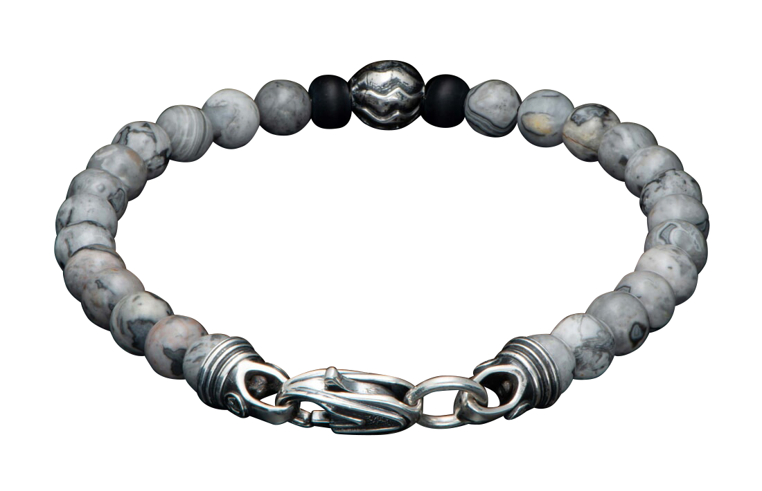 William Henry Brookings Silver Agate Bracelet