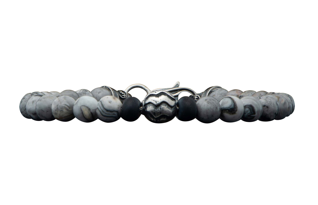 William Henry Brookings Silver Agate Bracelet