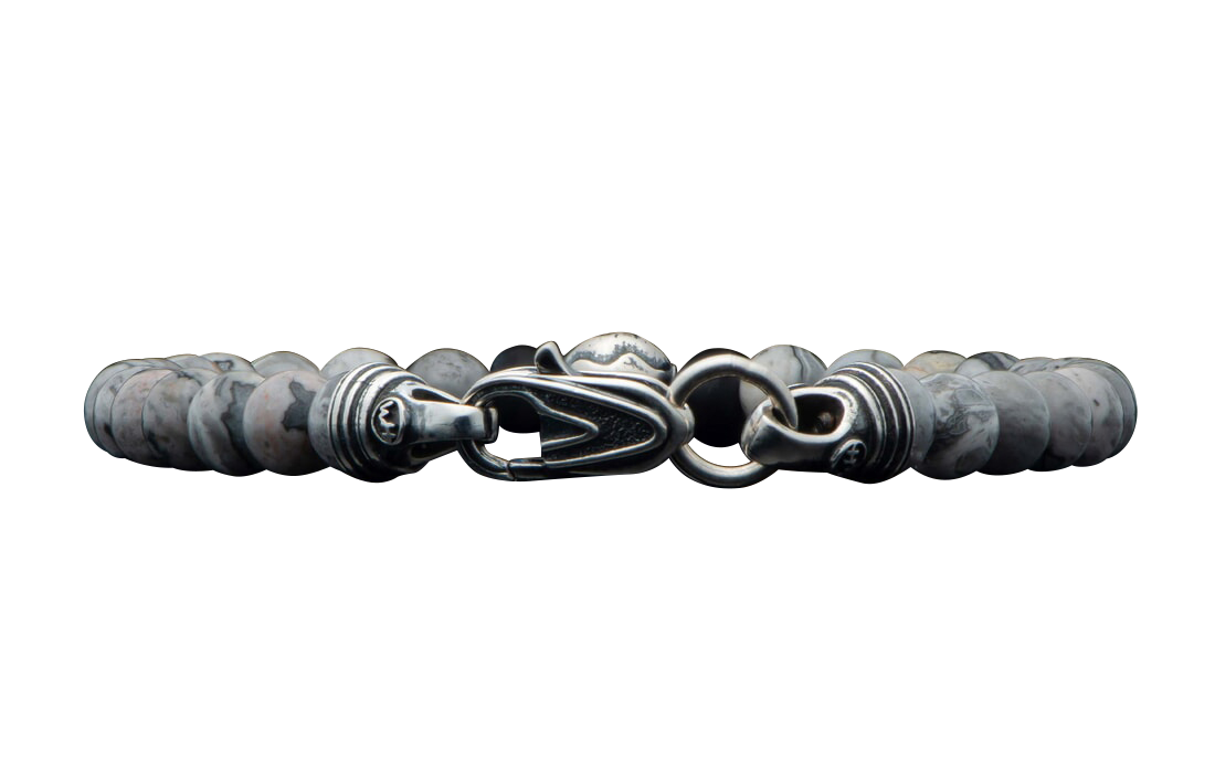 William Henry Brookings Silver Agate Bracelet