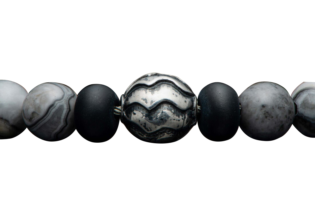 William Henry Brookings Silver Agate Bracelet