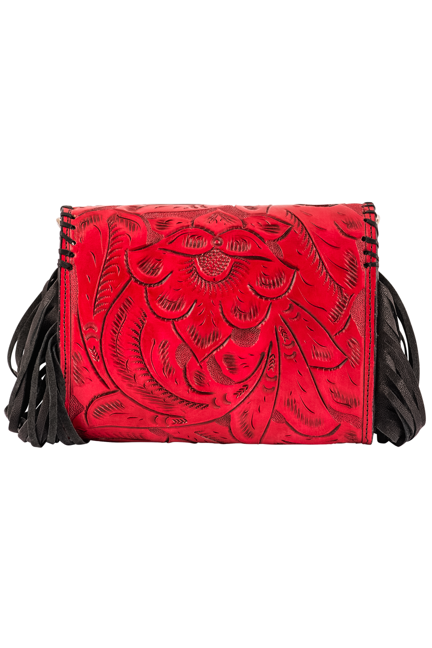 Juan Antonio Red Fringe Crossbody Bag