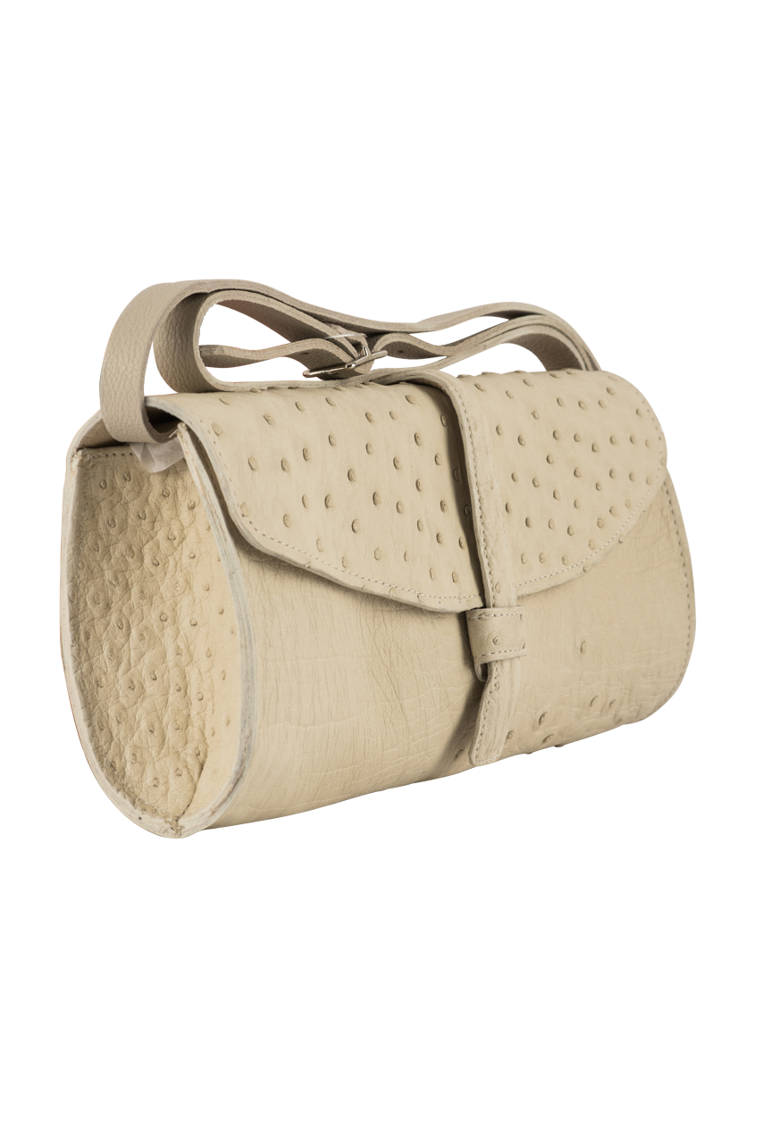Juan Antonio Full Quill Ostrich Bag - Bone
