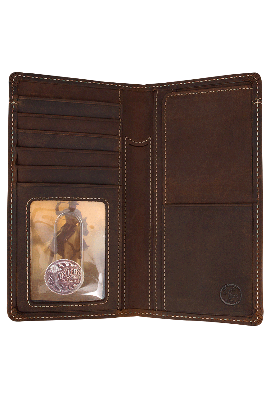Justin Classic Brown Checkbook Wallet