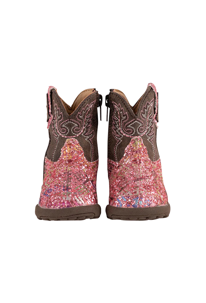 Roper Cowbabies Glitter Aztec Boots