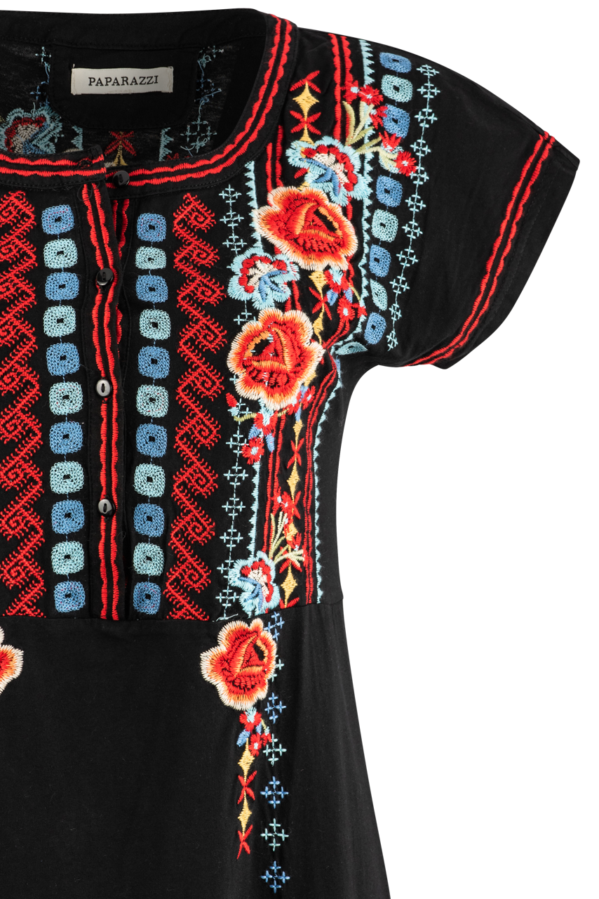 Paparazzi Black Multi Knit Dress