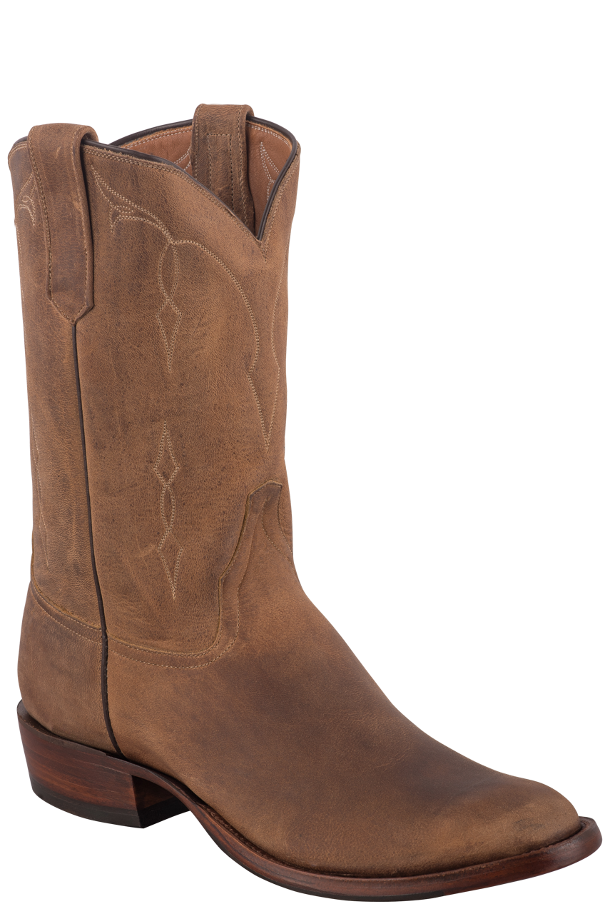 Rios of Mercedes Elk Bottom Roper Boots - Sand