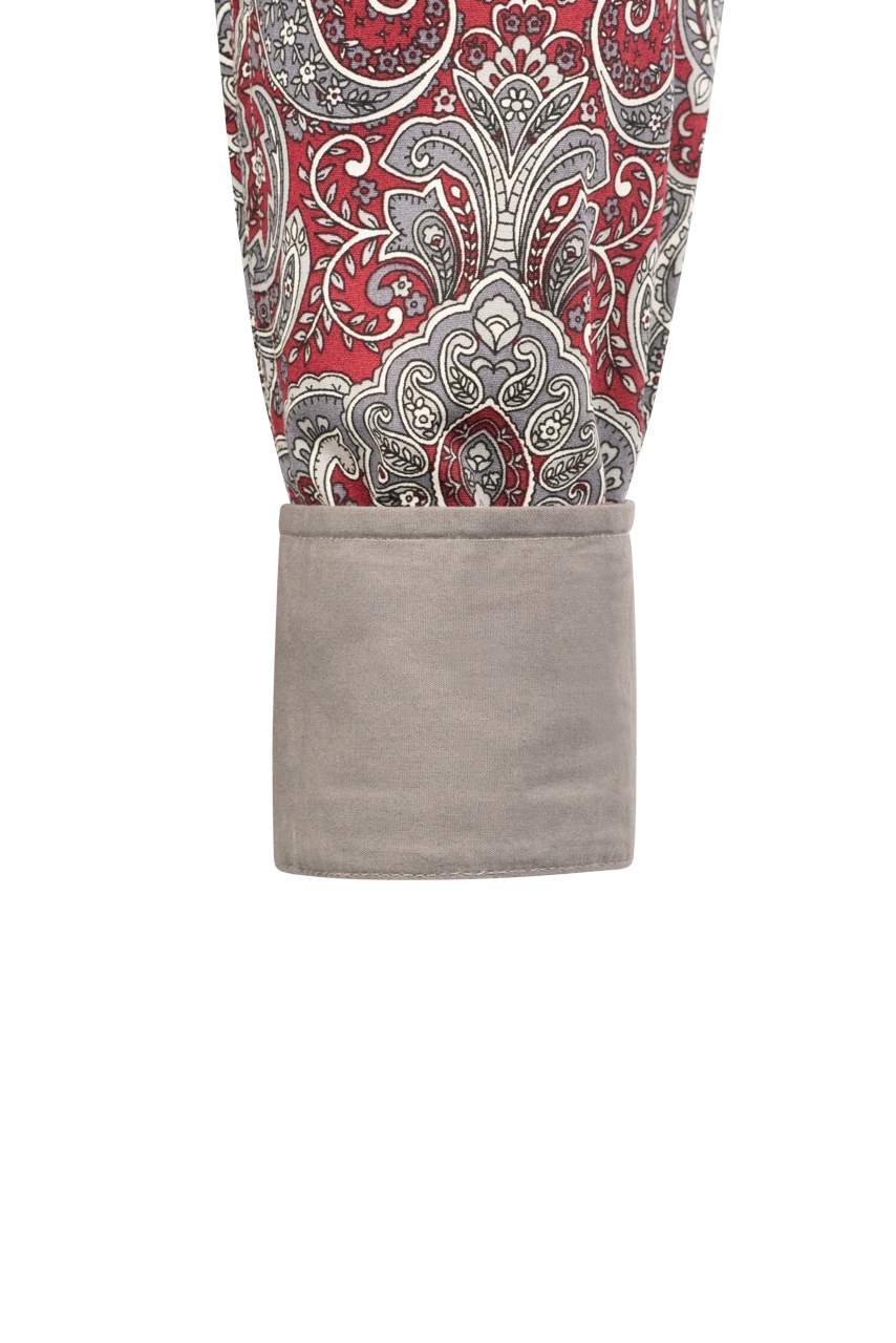 Stetson Men's Paisley Print Pearl Snap Shirt - Wine