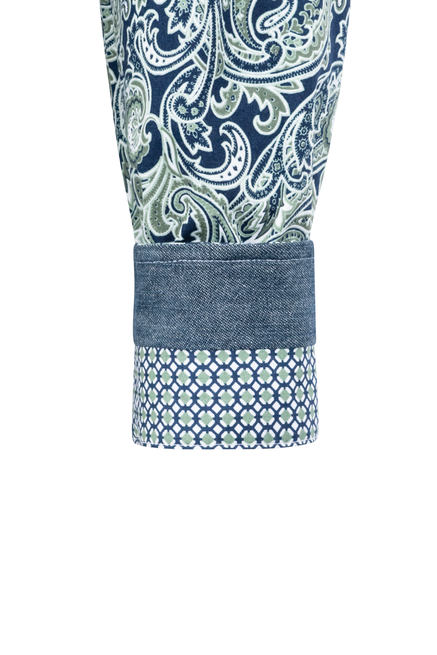 Stetson Men's Paisley Pearl Snap Shirt - Green