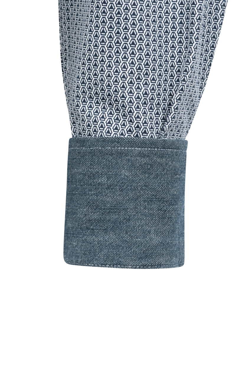 Stetson Men's Deco Geometric Pearl Snap Shirt - Blue