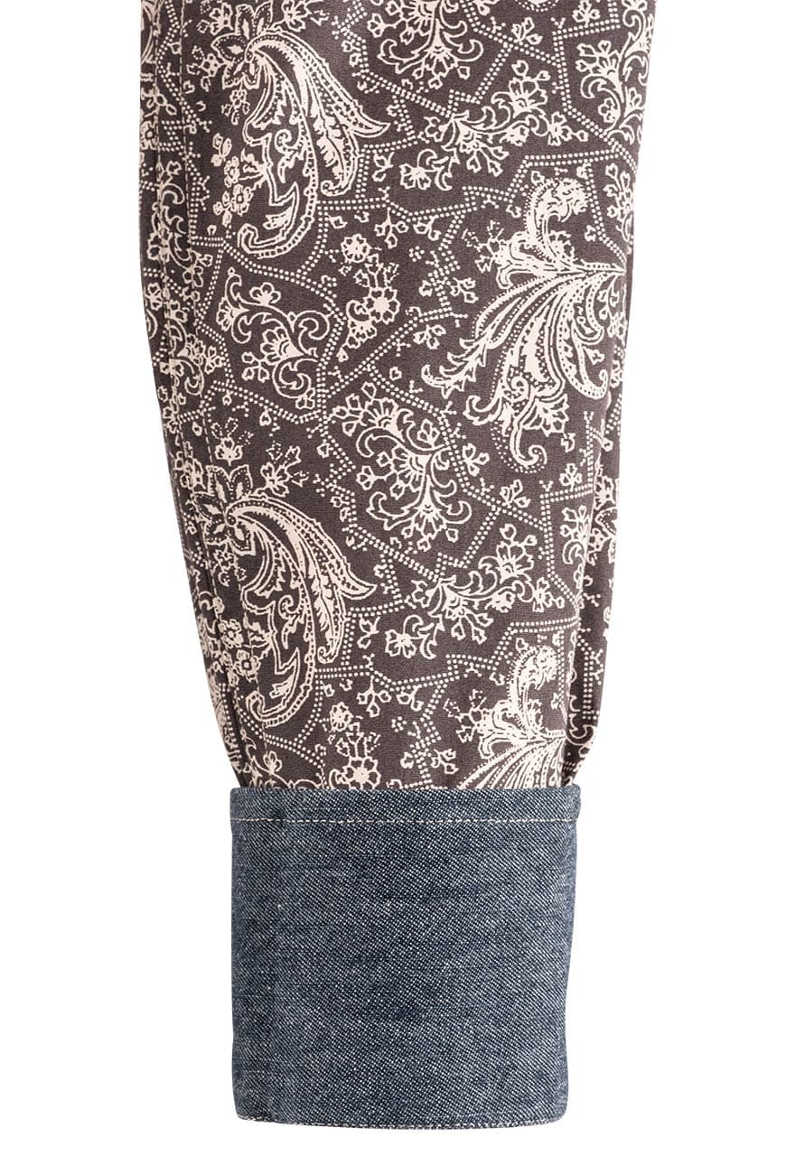 Stetson Men's Grey Vintage Paisley Snap Shirt