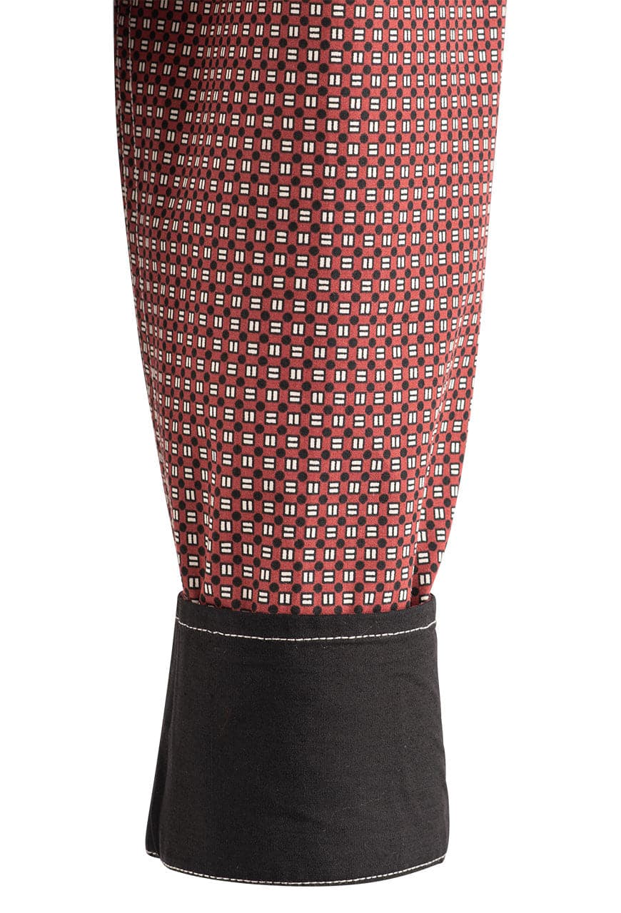 Stetson Men's Red Geo Print Poplin Snap Shirt