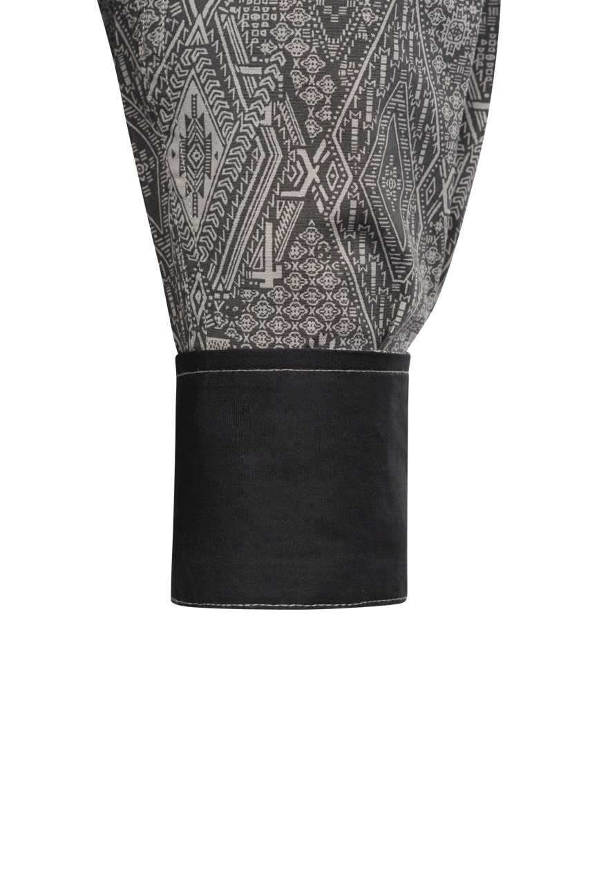 Stetson Men's Aztec Print Pearl Snap Shirt - Gray