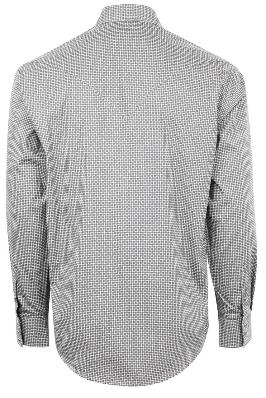 Stetson Men's Dotted Foulard Print Pearl Snap Shirt - Gray