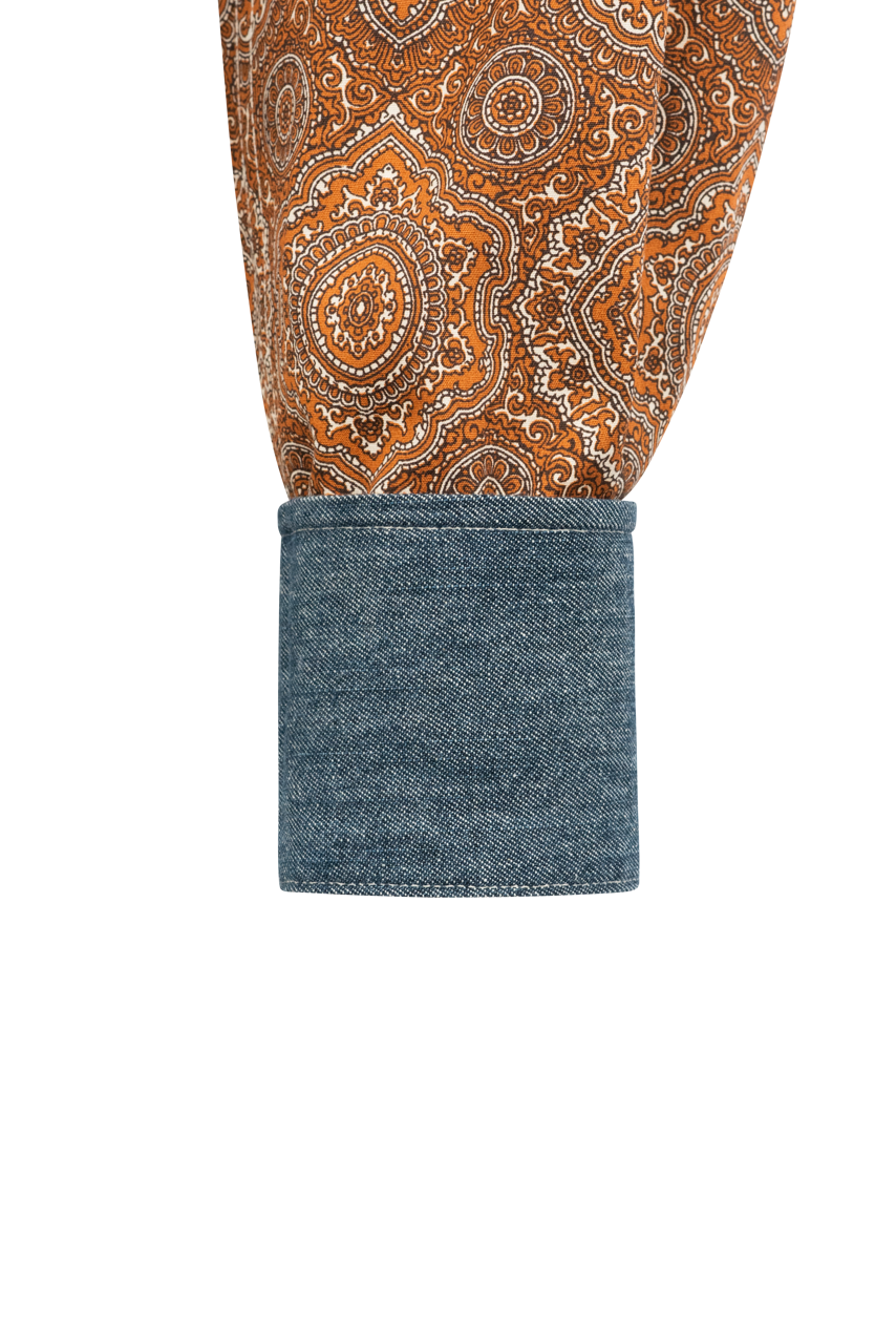 Stetson Men's Medallion Paisley Pearl Snap Shirt - Brown