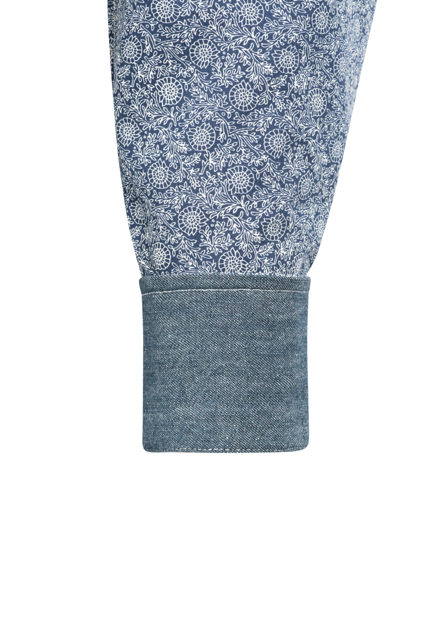 Stetson Men's Vintage Vine Pearl Snap Shirt - Blue