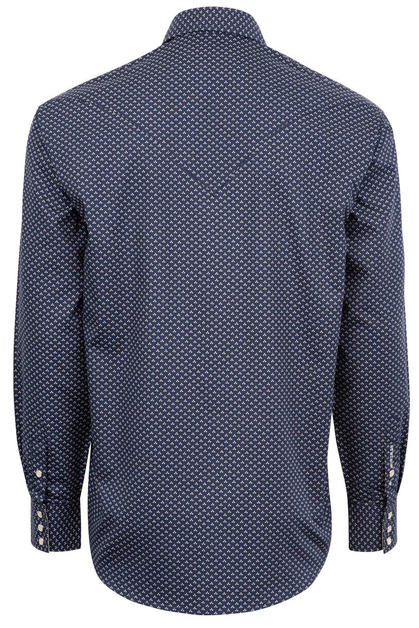 Stetson Men's Polar Geometric Print Pearl Snap Shirt - Navy