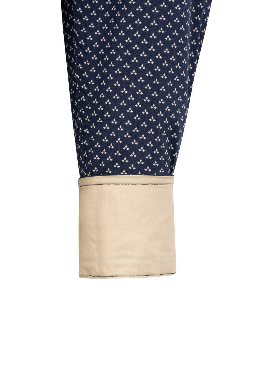 Stetson Men's Polar Geometric Print Pearl Snap Shirt - Navy