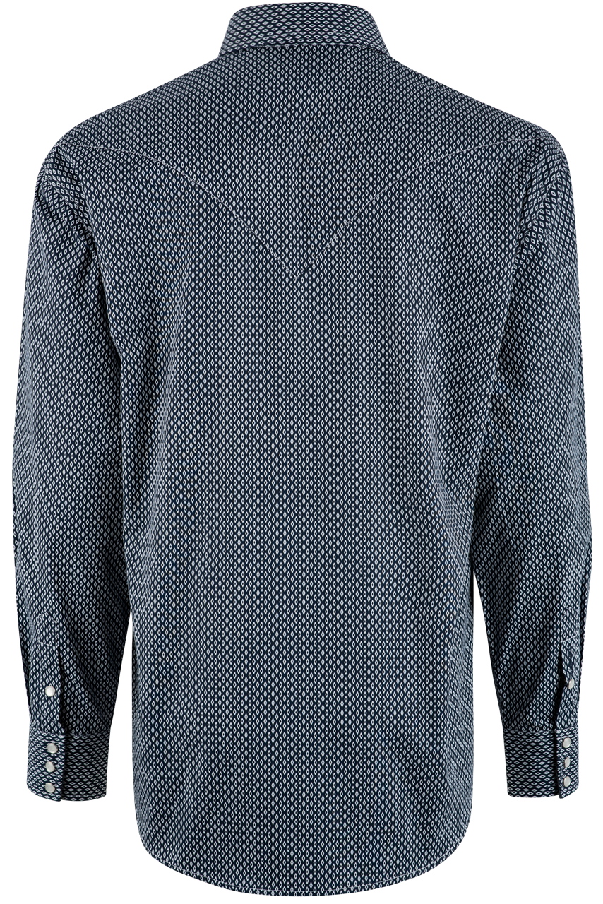 Stetson Diamond Long Sleeve Pearl Snap Shirt - Blue