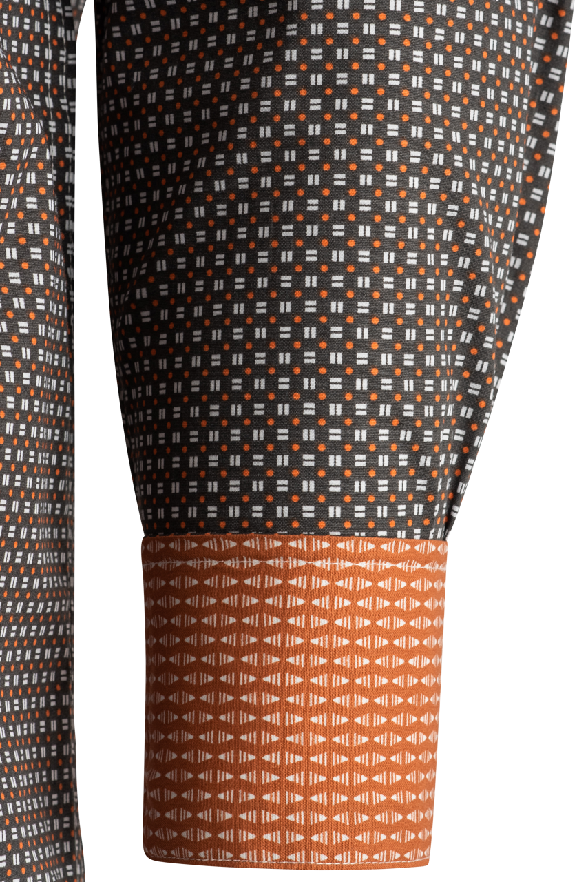 Stetson Gray Dash Long Sleeve Pearl Snap Shirt