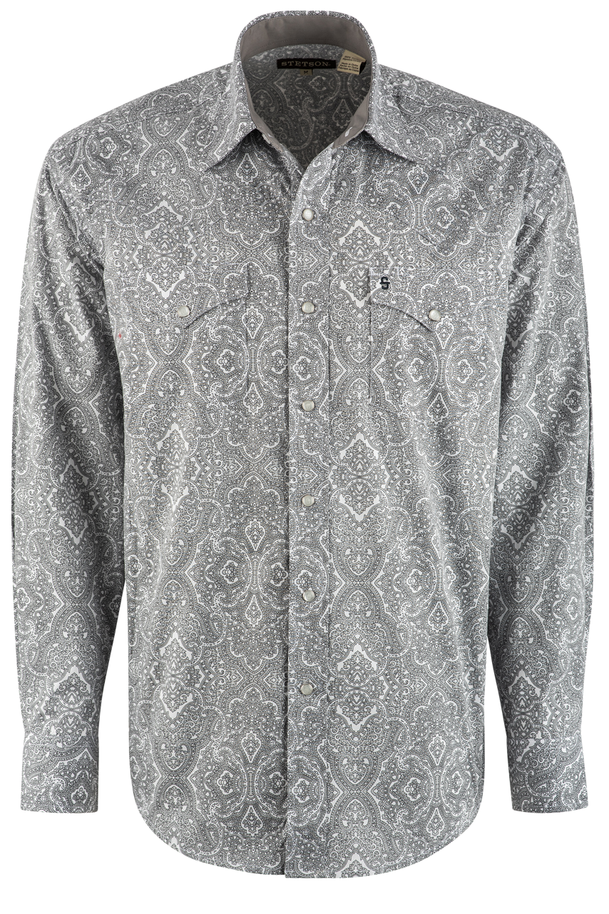 Stetson Highland Paisley Long Sleeve Pearl Snap Shirt
