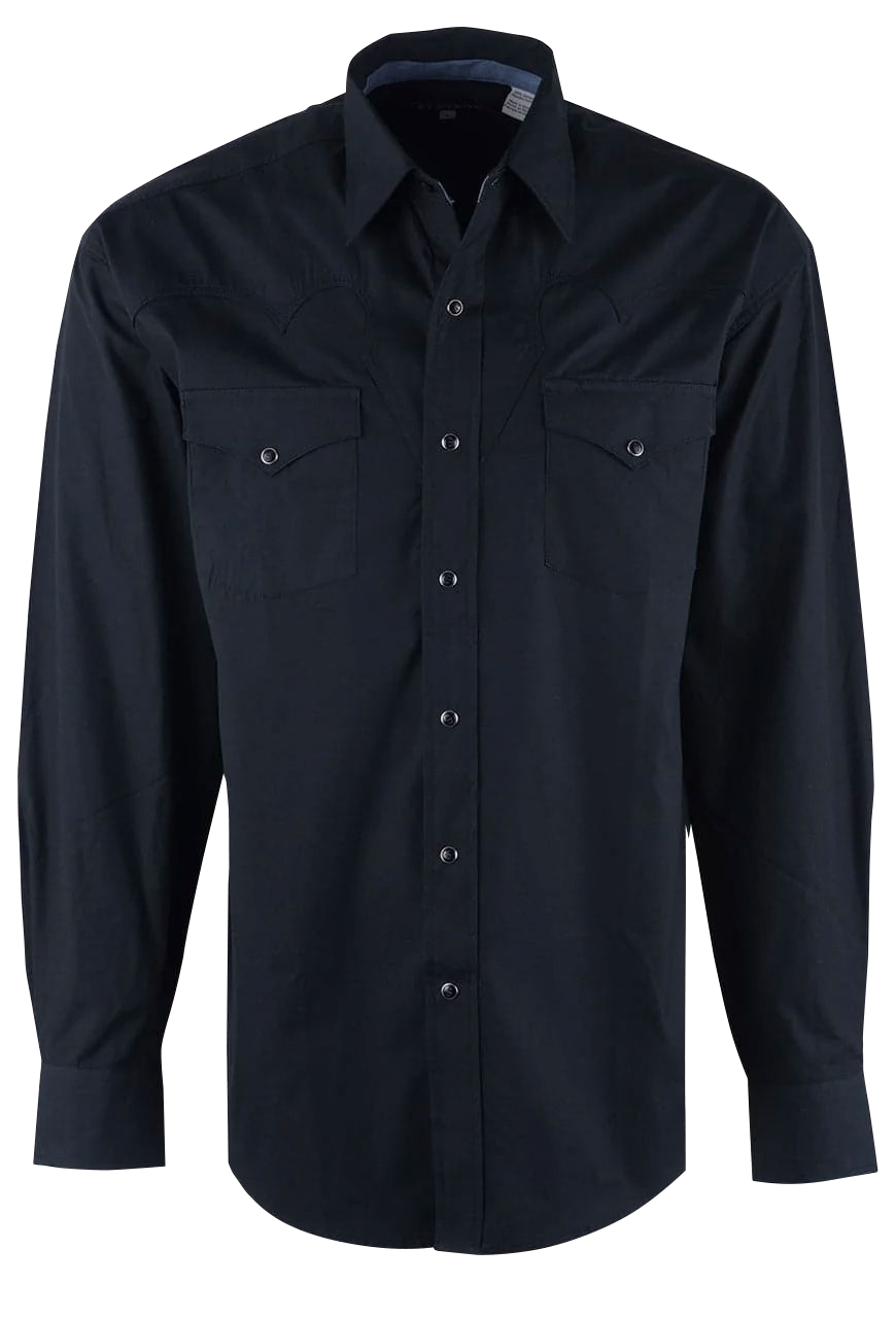 Stetson Men's Snap Front Shirt - Solid Black