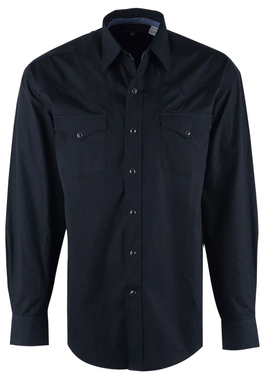 Stetson Men's Snap Front Shirt - Solid Black