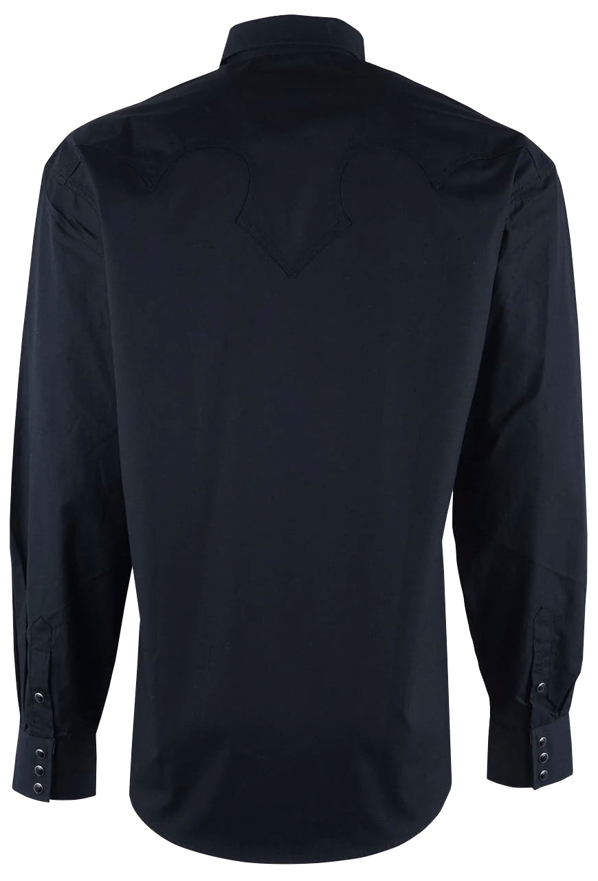 Stetson Men's Snap Front Shirt - Solid Black
