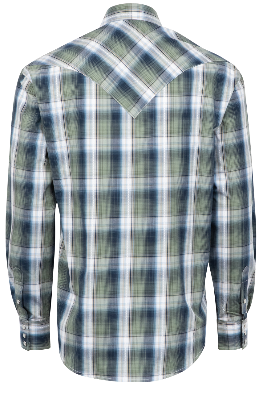 Stetson Men's Lucky Diamond Pearl Snap Shirt - Green