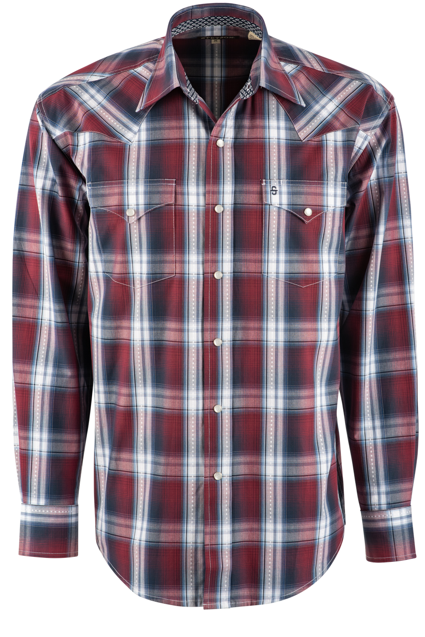 Stetson Classic Plaid Long Sleeve Pearl Snap Shirt